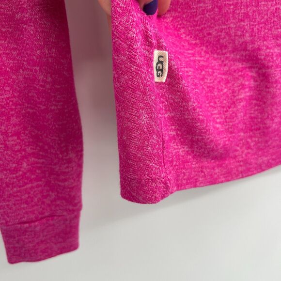UGG Hot Pink Twist Front Long Sleeve Crew Neck Sweater Top Size Small - Picture 6 of 7